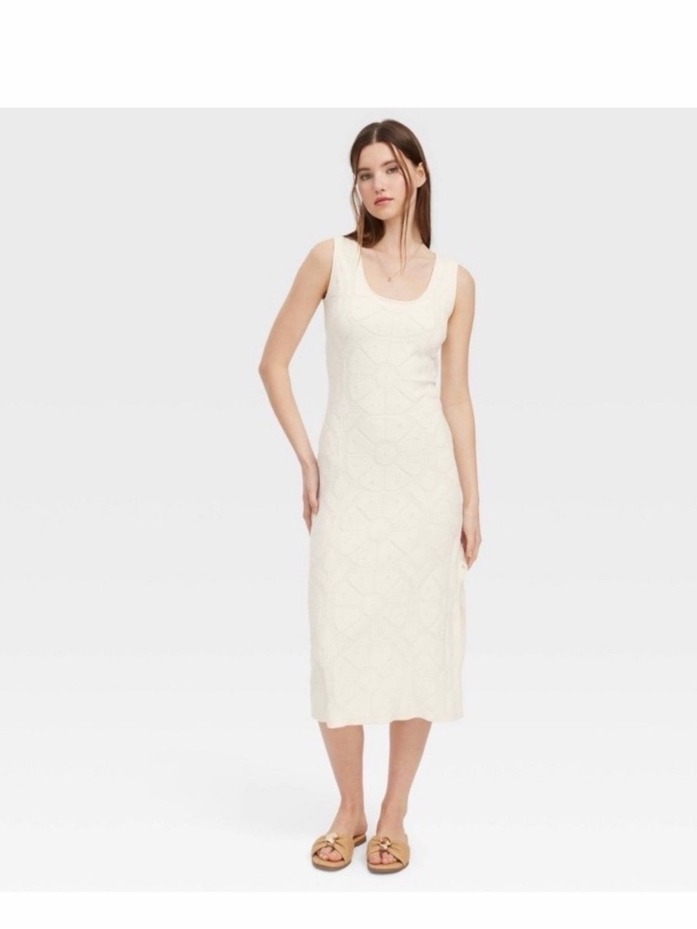 NWT Roller Rabbit Cream Sleeveless Midi Dress